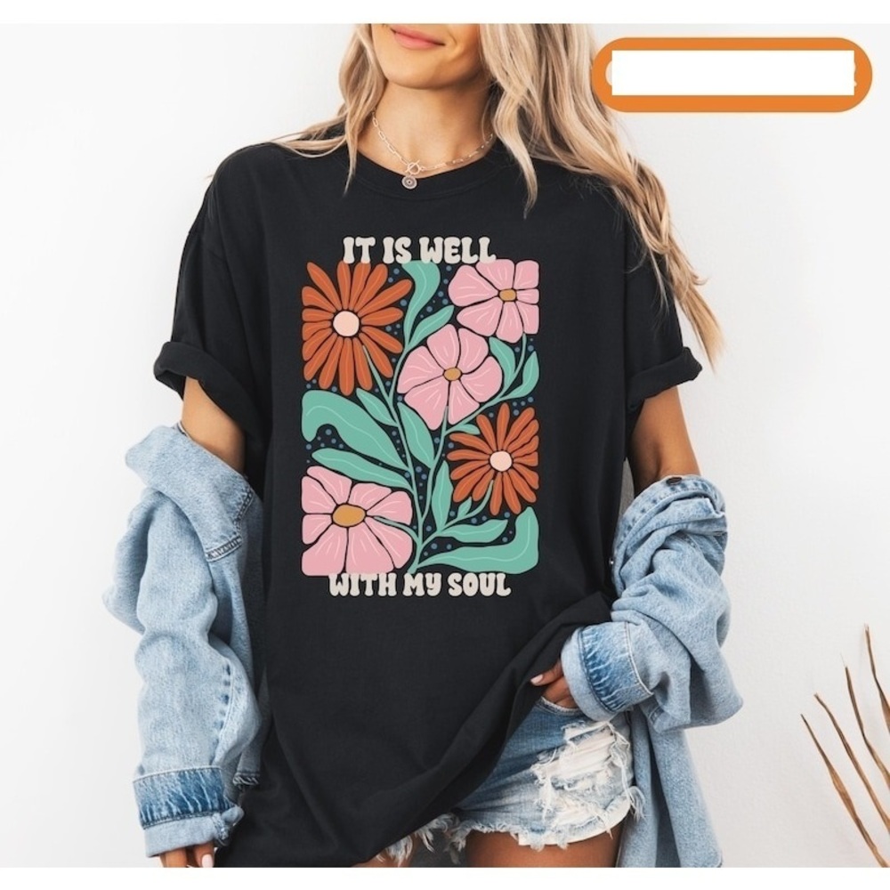 Boho Christian T Shirt For Women, Wildflower Tshirt Faith Shirt